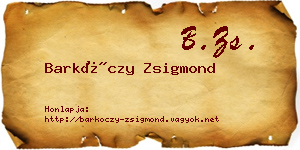 Barkóczy Zsigmond névjegykártya