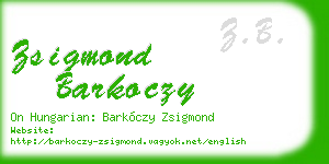 zsigmond barkoczy business card